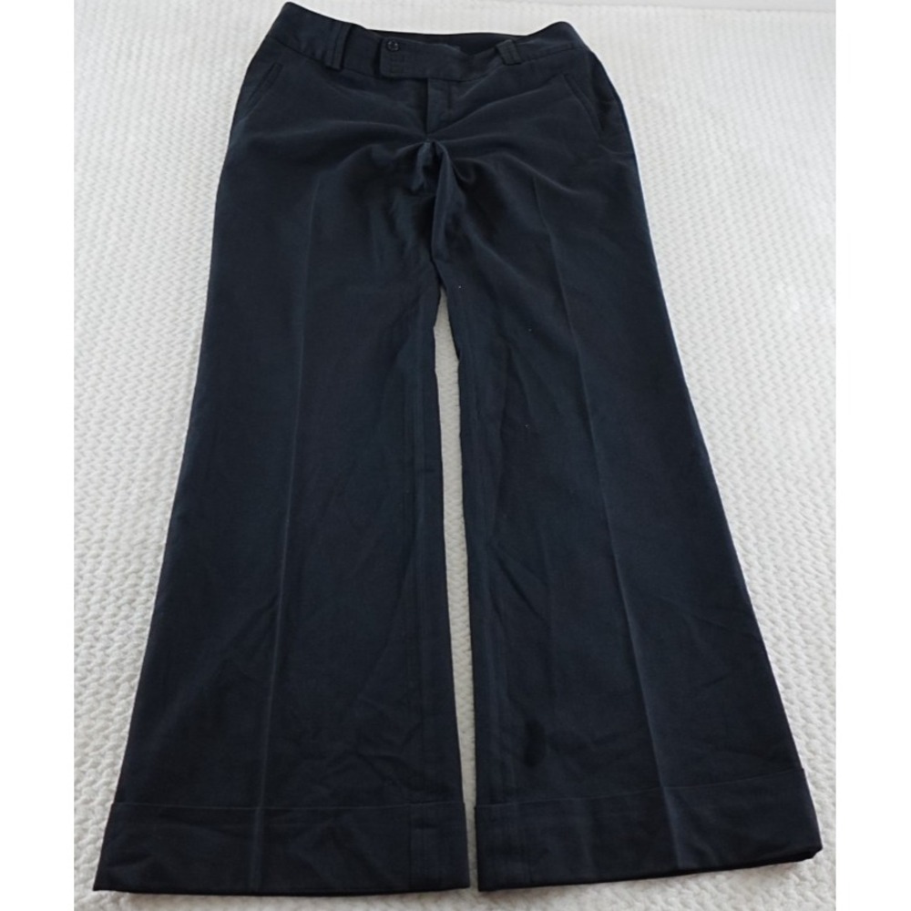 Banana Republic Pants 8 Martin Fit Black Wool Stretch Wide Leg